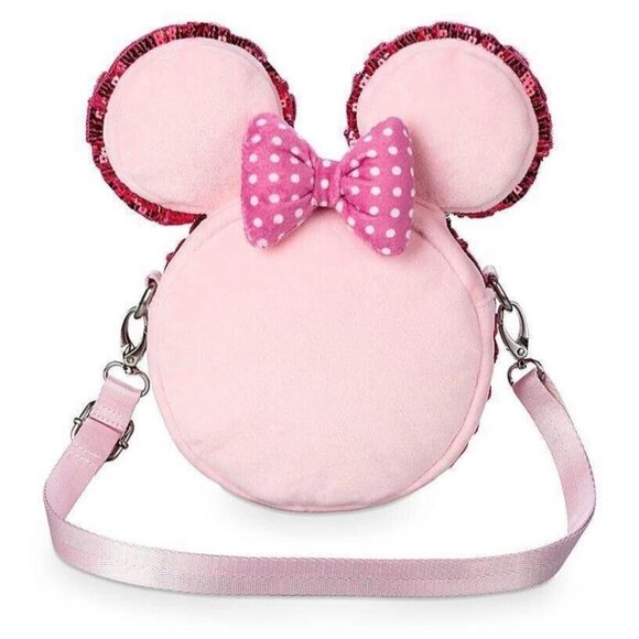 Disney Minnie Mouse Pink Plush Crossbody Bag new with tags - Picture 2 of 6